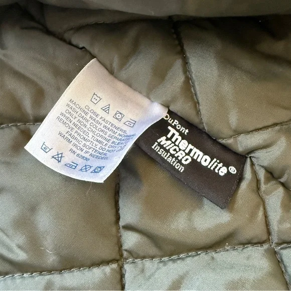 VTG Lands' End Chore Coat Jacket Mens XL Beige Tan Insulated Button Front Suede